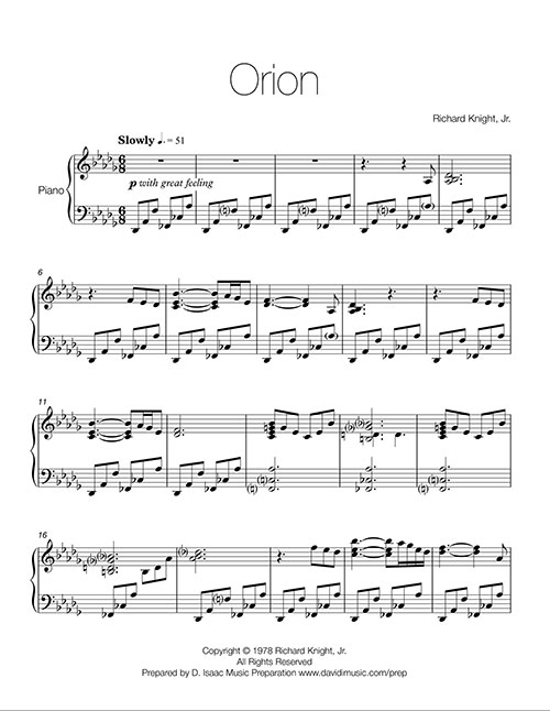 Orion Sheet Music